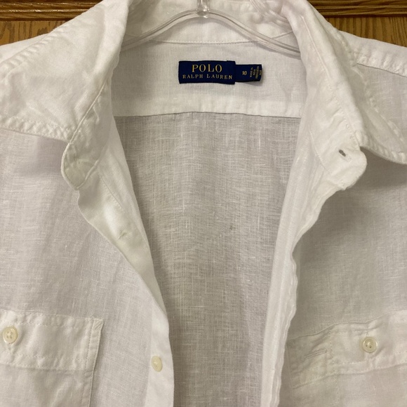 Ralph Lauren White Cotton Button Down Shirt - Picture 5 of 13